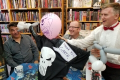 Garth Ennis (playing around with Punisher balloon)