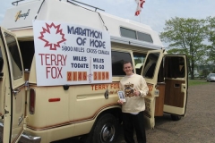 Terry Fox van (Sign showing Terry's daily walk)
